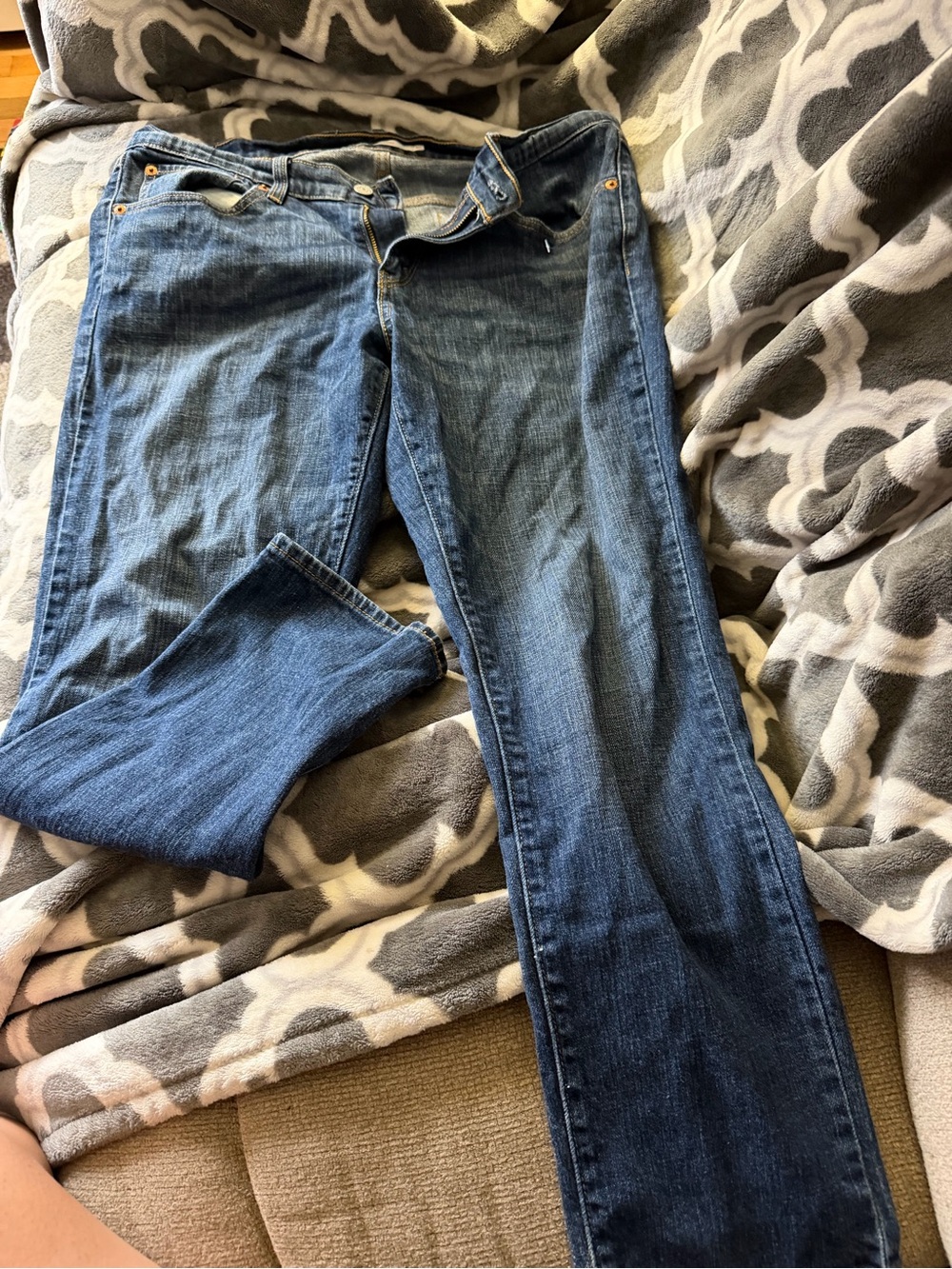 Levi's Dark Indigo Denim Jeans with Branded Button